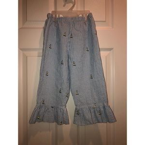 Seersucker Boat Flared Pants